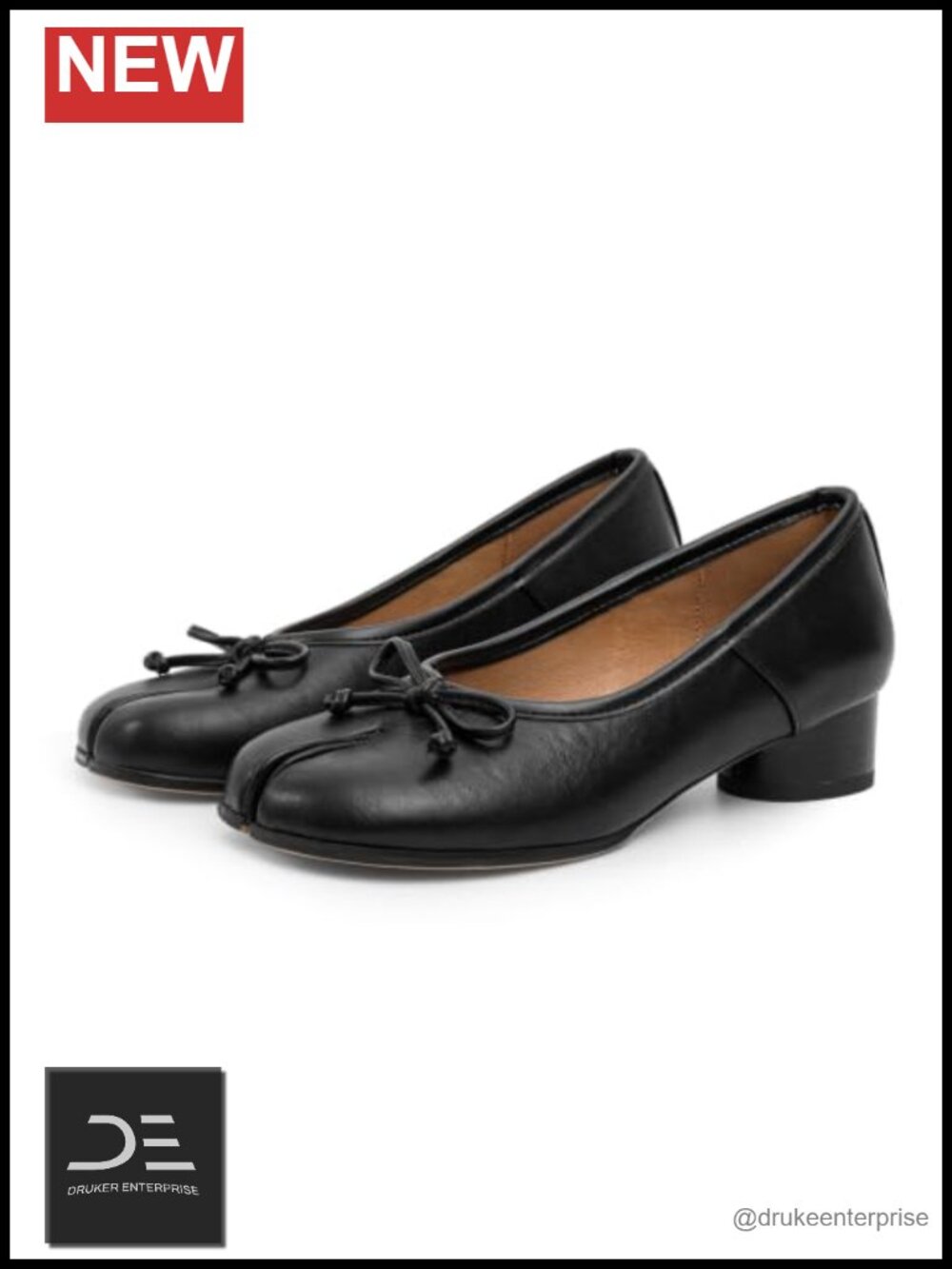 Tabi Ballet Heels Split Toe Pumps Ruched Satin Bow Low Block Heel Slip on Dress